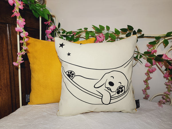 Coussin phosphorescent Chien au hamac.